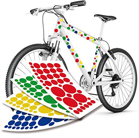 style4Bike Blasen Punkte Aufkleber Set für Fahrrad Fahrradaufkleber XXL Set mit 4 Farben | S4B0123