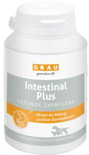 GRAU - das Original - Intestinal Plus Tabletten, für den Wiederaufbau der Darmflora, mit wichtigen Probiotikas und Darmbakterien, 1er Pack (1 x 60 Stück), Ergänzungsfuttermittel für Hunde & Katzen