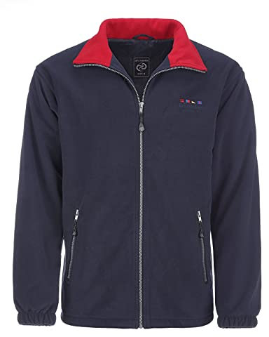 Dry Fashion Herren Fleece-Jacke Borkum - Fleecejacke Outdoorjacke mit Windstopp und verstellbaren Bundzug in Navy Größe 3XL
