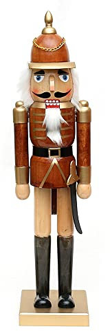 Dekohelden24 Precioso Cascanueces de Soldado en marrón, Aprox. 50 cm