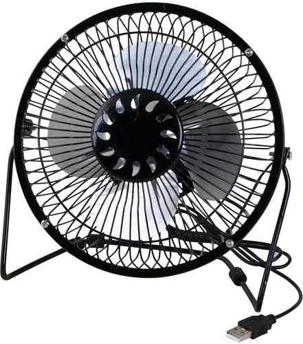 Performance Tool W1663 6-Inch Blade (Powerful Airflow, Low Noise, Metal Design, USB Powered, Personal Table Fan, Mini Cooling Fan, Small Desk Fan, Quiet Office Fan), 1 Pack