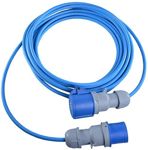 16 AMP to 16 AMP Extension Lead 2.5mm Arctic Blue Cable 240V Mains Hook Up Cable IP44 Rated 10m 15m 20m 25m (25m)