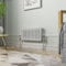 NRG 300 x 605 mm Gloss White Horizontal Cast Iron Radiator Double Panel for Bathroom Living Room and Kitchen