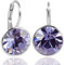 NOBEL SCHMUCK Silber-Ohrringe Lila Kristalle 925 Silver Brilliantschliff
