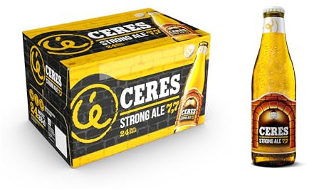 Ceres Strong Ale - 24 Bottiglie da 33 cl, Birra Bionda Doppio Malto con Riflessi Dorati, Gradazione Alcolica 7,7°C, Gusto Ricco ed Intenso con Sentori di Malto