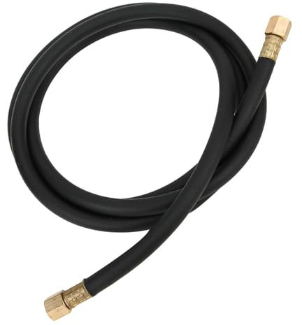 Tuyau de gaz inerte - En caoutchouc et laiton - Écrou de tuyau de gaz - 1/4 - Très flexible - Raccord de soudage pour air, air comprimé, argon, azote, CO2 (2 m)