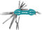 TOTAL - Coltello Multiuso | Misura 95mm | Con 15 diverse funzioni | Include lima, cacciavite, cavatappi, forbici e altro | Per eseguire varie attività | Turchese