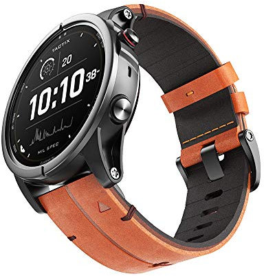 NotoCity Ersatz-Lederband Kompatibel mit Garmin Fenix 7X / Fenix 5X/5X Plus/Fenix 6X pro/Fenix 6X Sapphire/Fenix 3 /Fenix 3HR (26 mm) Quickfit Armband Sport&Business für Männer und Frauen(Braun)