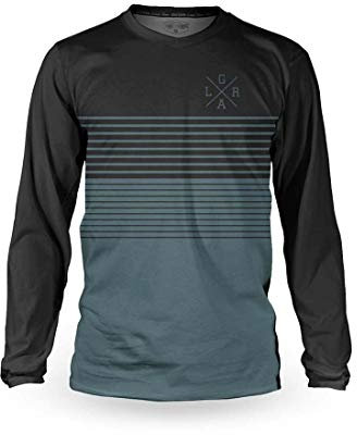 Loose Riders Man Jersey Basic Stripe Teal in M, Freeride Fahrradtrikot, Langarm Jersey Herren für das Mountainbike, BMX, oder Motocross
