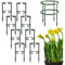 HCLRW 16 PCS Plant Support Stakes, Upgrate Double-deck Spliceable Half Round Plant Support Ring,Garden Flower Support for Tomato, Hydrangea, Indoor Plant Stake (5.5 X 9.5)