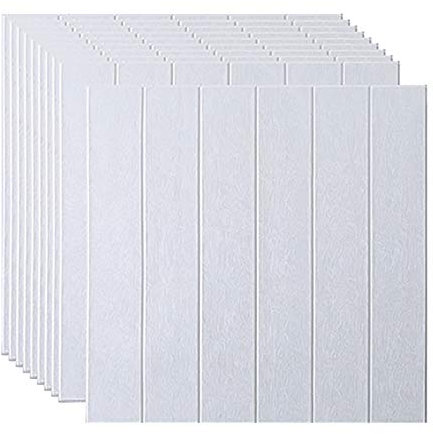 XCYYBB 3D Tapete Wandpaneele Tapeten Ziegelstein Klebefolie Ziegeltapete Schaumstoff Wandverkleidung Tapete Backsteinoptik 3D Brick WallpapeWasserdichter PE-Schaum-Wandaufkleber -Weiß a 10pcs