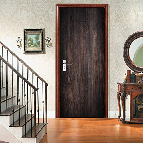 VIRANDA 3D Türtapete Selbstklebend Türaufkleber - Braun - TürPoster PVC Abnehmbar Wasserdichte Türfolie Stickers für Schlafzimmer Wand Türdekoration 77 x 200 cm