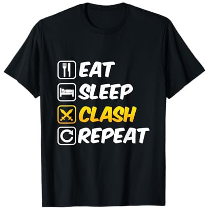 Eat Sleep Clash Repeat Swords Clan Handyspiel T-Shirt