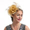 Women's Fascinator Hat With Organza Flower for Wedding, Tea Party, Derby, Ascot - Flapper Pillbox Style Headpiece With Headband and Hairclips