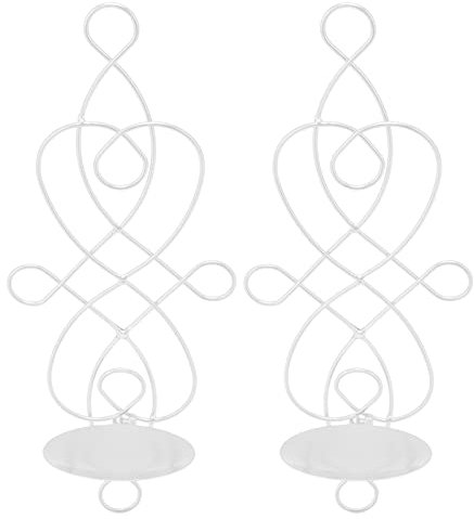 Cyrank Wandkerzenhalter, Kerzenhalter Wand, Wandkerzenhalter Weiß, Teelichthalter Wand, Wandleuchter Kerzenständer Aus Metall, Metall Wandkerzenhalter Vintage Für Teelichter Wanddeko Deko