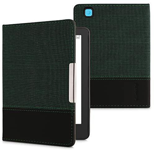 kwmobile Cover Compatibile con Kobo Aura Edition 2 - Custodia a Libro in Tela e Pelle PU - Flip Case per eReader