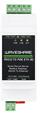 Industrial Serial RS232 to RJ45 Ethernet Server Module with POE Function TCP/IP to Serial Rail-Mount Support