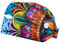 VBFOFBV 2 Packungen Arbeitsmütze mit Knopf für Frauen Langes Haar Verstellbare elastische Binden-Hüte Bouffant Caps,Indischer Trippy Blumenmandala Weinlese