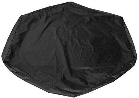 Cubierta Impermeable del CajóN de Arena, Protector Hexagonal de La Cubierta del Hoyo de la Arena de Los NiñOs, Caja de Arena de La Sombra del Sol de la Piscina del BañO del JardíN(Black)