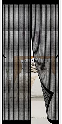 Zanzariera Magnetica 75 x 240 cm Zanzariera con Calamita Adatto a Bambini e Animali Domestici Porte Zanzariera per terrazze Casa Ufficio Porta Cortile, Nero