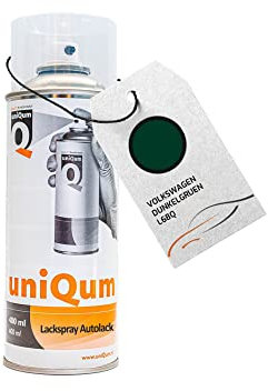 uniQum Autolack Spraydose fürs Auto für VOLKSWAGEN DUNKELGRUEN L68Q Autolack Reparatur 400 ml