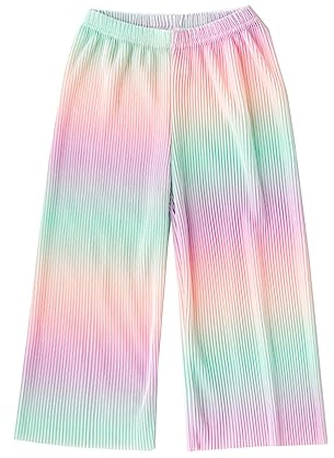 Kiench Mädchen Hose Weites Bein Plissee Sommerhose Kinder Culotte
