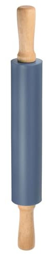 sourcing map Silicone Rolling Pins for Baking 17 Inch Wooden Handle Non Stick Rolling Pin Small Roller Playdough Rolling Pins for Dough Pizza Pastry Fondant Kitchen, Drak Blue