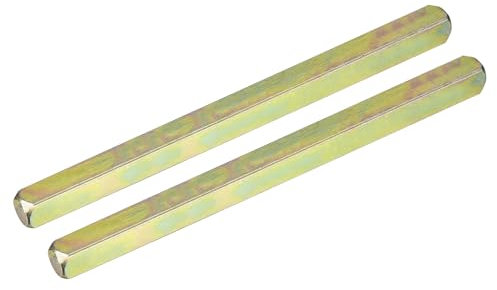 sourcing map 2Pcs Door Knob Spindle, Spare Door Handle Spindle Bar, 120mm Long Door Spindle Replacement Door Handle Parts, Gold