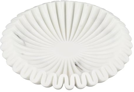 POTRUWE Handgemachte Rüschenschale aus Kunstharz, dekorative Schmucktablett, Obstschale, Schlüsselschale, Dekoschale für Heimdekoration