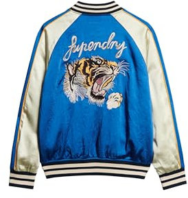 Superdry Herren Bestickte Sukajan Bomberjacke Dodger Blau M
