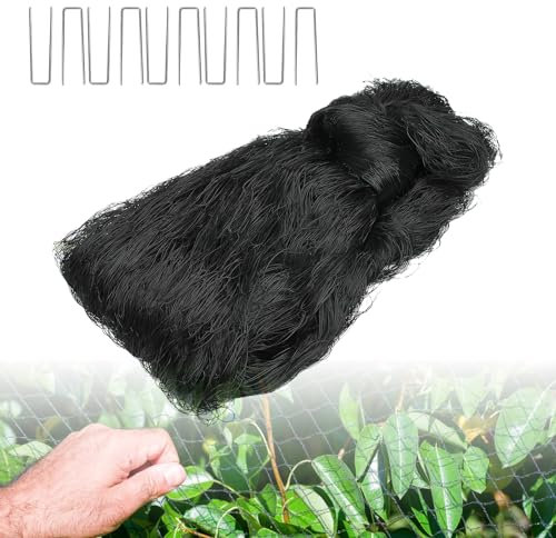 Vogelschutznetz, 5x15m Vogelnetz, Netz, Vogelschutznetz Schwarz, Vogelschutznetz Engmaschig, Geflügelnetz Geeignet Zum Schutz Von Obstbäumen Gemüse Vor Vögeln(Maschenweite 6x6mm Große Löcher)