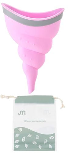Fenteer Weibliches Urinal, weibliches Uriniergerät, tragbar, wiederverwendbar, breiter Mund, weiches, Damen-PIPI-Trichter, Frauen-Urinal für den, ROSA