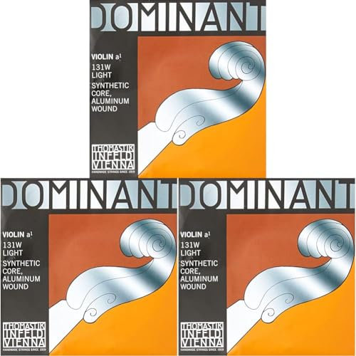 Thomastik Corda per 4/4 violino Dominant - corda La nucleo sintetica, rivest. alluminio, soft (Confezione da 3)