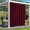 BliRiki Outdoor Vorhänge Wetterfest Sonnenschutz, Outdoor Vorhang mit Ösen Oben und Unten, Wasserdicht Outdoor Gardinen für Pavillon Terrasse Veranda | 1 Stück, Burgunderrot, B213xH213cm