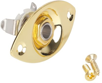 Banworks Jack de salida eléctrico de guitarra de ojo de gato ovalado elíptico de 6.35mm (1/4) de | Jack de entrada con tornillos para guitarra eléctrica Super Strat ST Tele bajo JT/CK-01