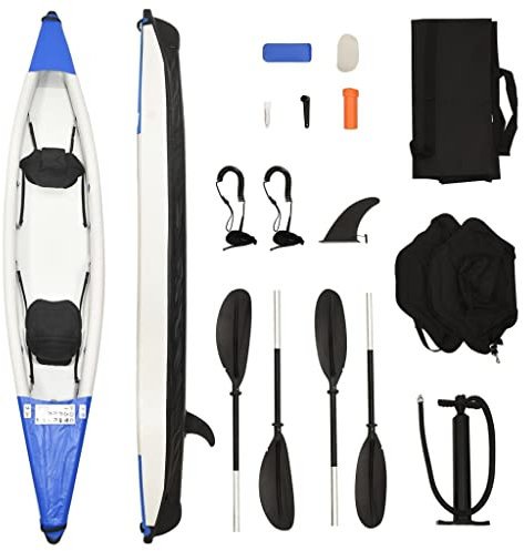 Sporting Goods Item-Aufblasbares Kajak Blau 424x81x31cm Polyester