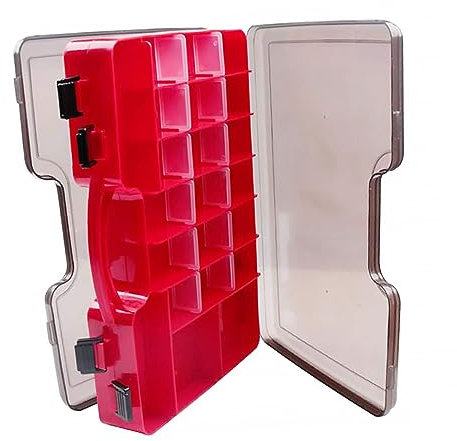 Anneome Doppelschichtige Angelbox Angelzubehörbox Aus Langlebigem Material Große Fischköderbox Mit Rotem Deckel Für Angelzubehör Und Köderaufbewahrung Beim Angeln