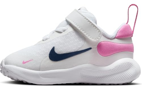 Nike Revolution 7 Schuh für Babys und Kleinkinder, White/Midnight Navy-Playful Pink, FB7691-103, 21 EU (5C US)