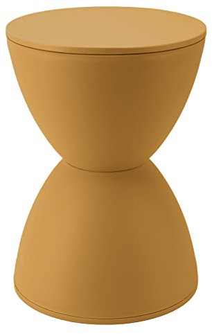 HAOHIZE Tabouret en Forme de Sablier, Plastique Moderne Simple Style Nordique Ménage Polyvalent Style Nordique Tabouret Rond pour Salle de Bain Cabine d'essayage Blanc (Curcuma)
