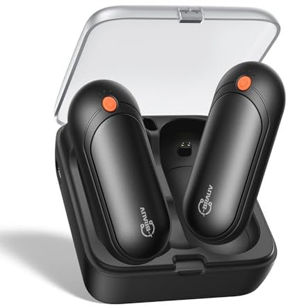 J-BRAUV Hand Warmers Rechargeable 2 Pack, 10000mAh Charging Case + 4000mAh Reusable Electric Hand Warmer, Up to 20H Heating Portable Pocket Hand Warmers for Outdoor Golf, Cold Weather and Tech Gifts
