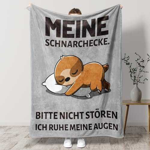 TheGiffter Geschenke für Frauen Männer, Kuscheldecke Frauen Geschenk zum Weihnachten Geburtstag Valentinstag, Geburtstagsgeschenk für Frau Mann Beste Freundin Schwester Kollegen Schnarchecke