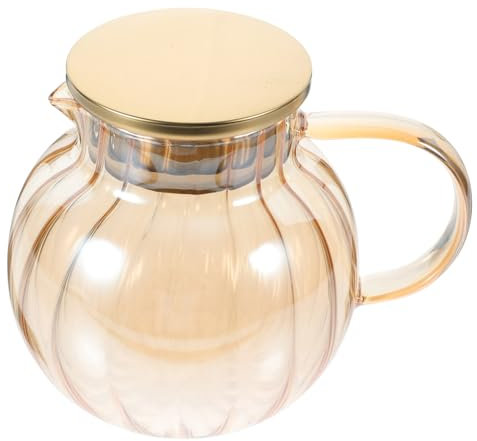 PRETYZOOM Tetera De Transparente Con Infusor Color Ámbar Resistente Altas Temperaturas Para Infusiones De Té Suelto o Flores Uso Estufa o Cocina