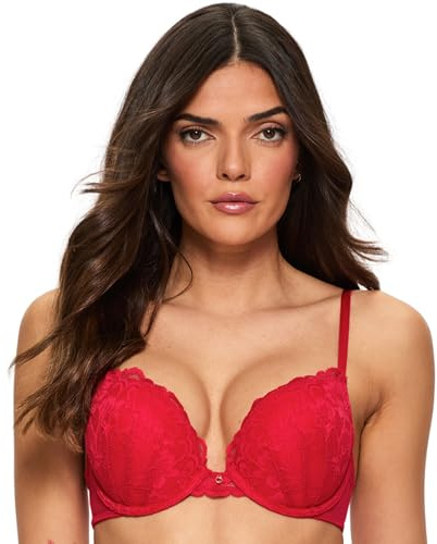 Ann Summers Sexy Lace Padded Boost Bra Curve-Enhancing Womens Underwear with Graduated Push-Up Cups, Underwire Support & Plunge Fit for Double Cleavage Boost