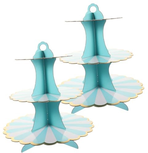 DECHOUS 2pcs Multi-layer Cake Tower Cupcake Stand Paper Cake Stand for Party Wedding