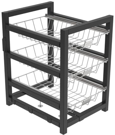 SANTOS Regal für Gasgrill S-Serie – 36x49x42cm – Nachrüstbares Schubladenregal – Stauraum für 4 & 5 Brenner – Pulverbeschichteter Stahl – Grillzubehör