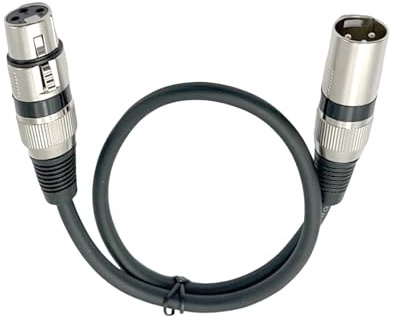 THAODE 1.6Ft/0.5m XLR Microphone Cables 3 Pin XLR Male to Female Mic Cord Compatible with Audio and Sound Equipments Speaker Studio Monitors