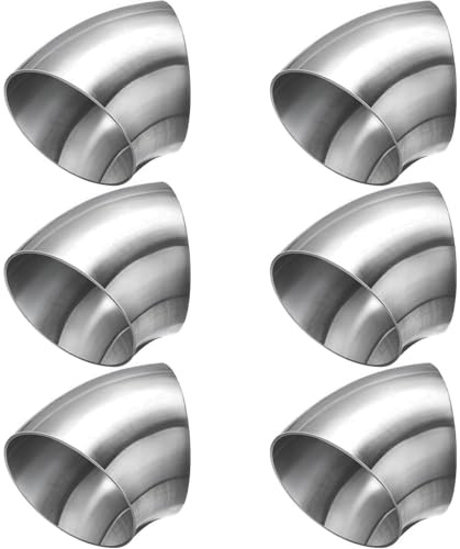 YOUEON 6 Pcs 2.5 Inch 45 Degree Elbow Pipe, 304 Stainless Steel Mandrel Bend Elbow Thickness 16GA/0.06, Stair Handrail Elbow