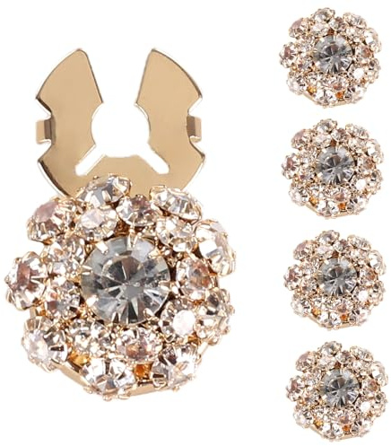Strass-Knopfabdeckungen, 5 Stück Abnehmbarer Ärmelknopfabdeckungen, Dekorative Taste Verzierungen für Anzug, Manschette, Smoking, Hemd, DIY, Urlaubsdekoration