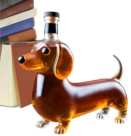 Generisch Botella de whisky para perros , botella de whisky vacía en forma de perro , decoración para boda, dispensador de vino para papá, marido