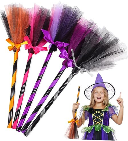 Abaodam 5piezas Escobas De Bruja Halloween Decoración Bruja Disfraz Accesorios Cosplay